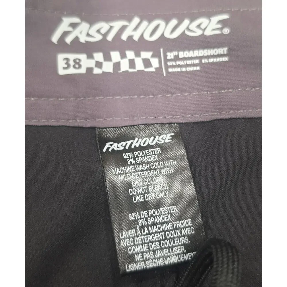 Fasthouse After Hours Stocker Boardshorts Men’s 38 NWT Black 21” Swim Shorts